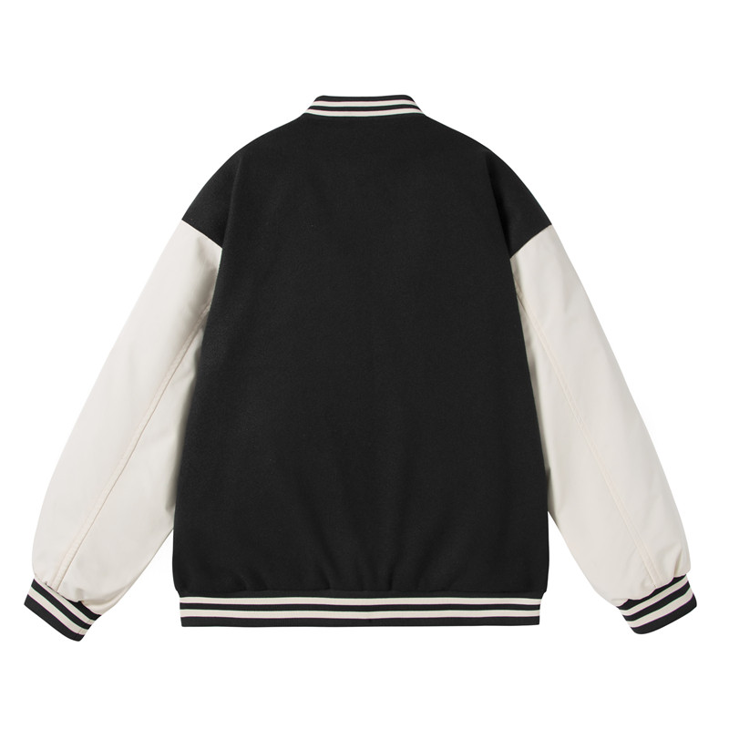 公版棒球领卫衣夹克拼接撞色棒球服青少年学生夹克男 JK2311-1P72图片