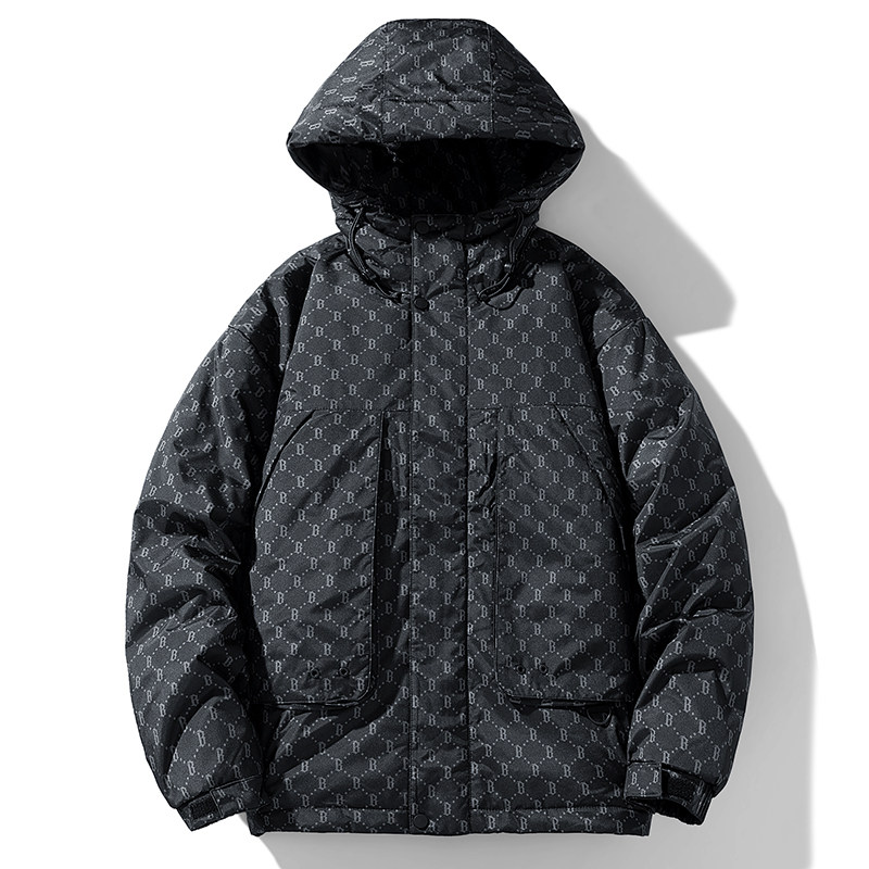 高街潮牌冬季50%绒加厚保暖羽绒服短款情侣宽松外套YR2388P120,男装羽绒服,星座1410（原1902A）