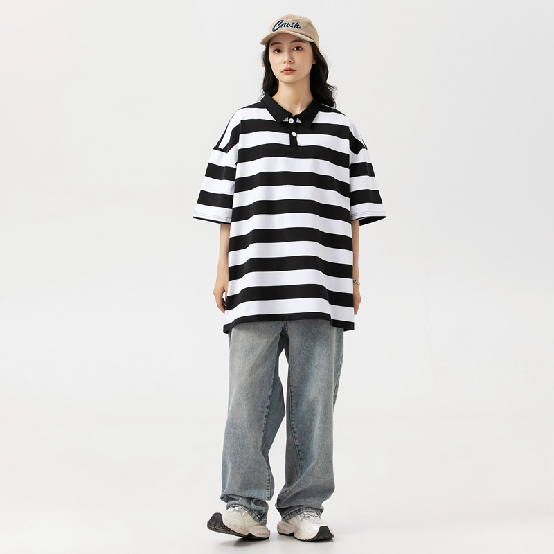 中性款POLO衫夏季短袖重磅棉质条纹翻领青少年T恤衫二开PL3366P40,男装Polo衫,星座1410（原1902A）