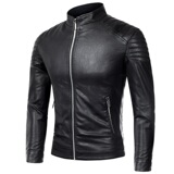 跨境外贸男士外套春秋皮衣飞行夹克男装PU皮机车服皮衣男PY801P76，男装夹克，星座1410（原1902A）