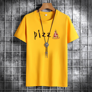 夏季男士短袖t恤潮流潮牌宽松纯棉衣服2021新款DT4791-PIZZ-P15图片