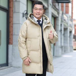 2024白鸭绒羽绒服男士宽松连帽中长款上衣潮牌时尚外套YR2313P220图片