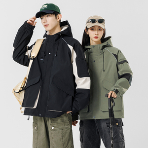 春秋户外运动冲锋衣男女情侣款防水防风衣登山服夹克外套JK155P82图片