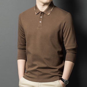 秋男装Polo衫潮流POLO衫男士长袖t恤宽松翻领长袖上衣服PL563P55图片