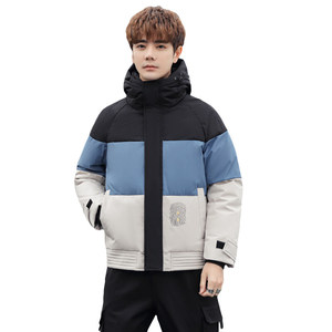 2021爆款修身短款连帽羽绒服潮流时尚港风青少年潮牌 YR9801P110图片