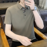 夏季POLO衫冰丝无痕商务休闲精致格薄款简约上衣T恤衫PL2662P42，男装Polo衫，星座1410（原1902A）