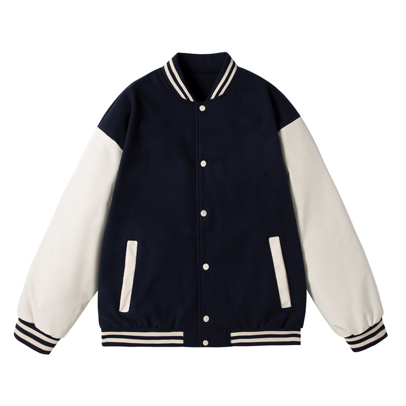 公版棒球领卫衣夹克拼接撞色棒球服青少年学生夹克男 JK2311-1P72图片