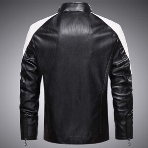 跨境外贸男皮夹克男士夹克pu赛车机车服加绒皮衣男外套 PY1981P70图片