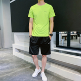 短袖t恤男士夏季冰丝速干运动套装潮流跑步球衣健身篮球服两件套，女装套装/套裙，星座1410（原1902A）