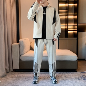 防水拼接套装美式运动套装男春秋机能冲锋衣女夹克外套 TZ563P105图片
