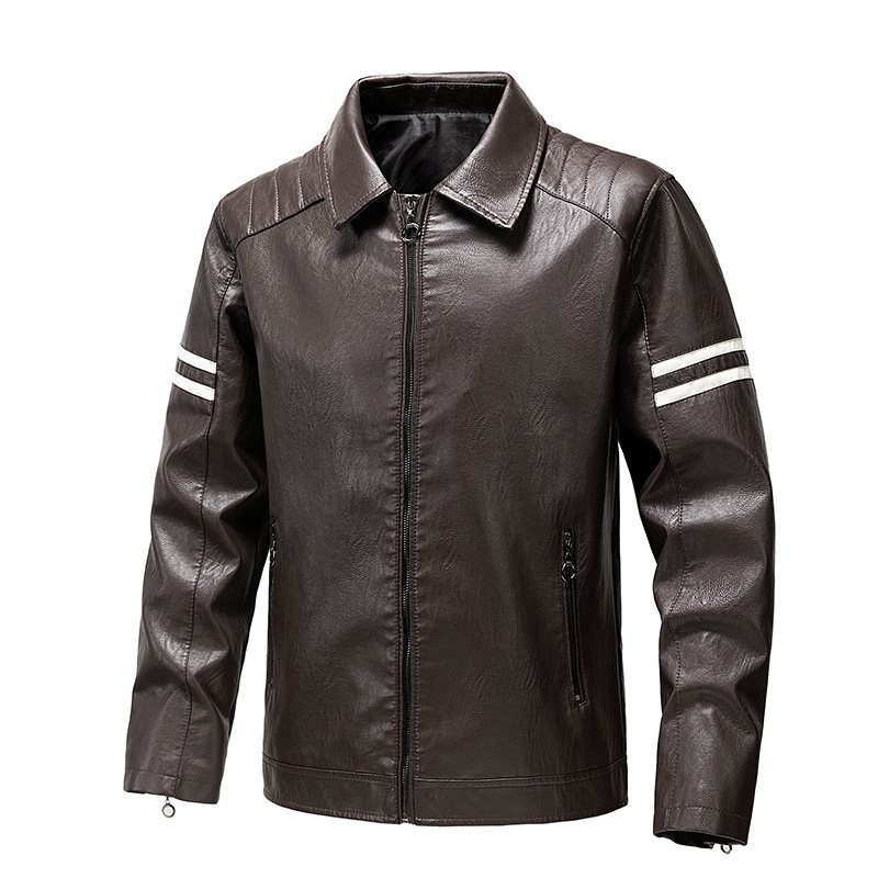 跨境男装皮夹克男士外套秋季新款潮牌机车服防风PU皮衣 PY909P75图片