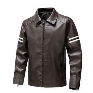跨境男装皮夹克男士外套秋季新款潮牌机车服防风PU皮衣 PY909P75图片