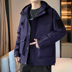 男士3D防水夹克春秋季情侣多色大拉链口袋工装防水夹克 JK2527P78图片