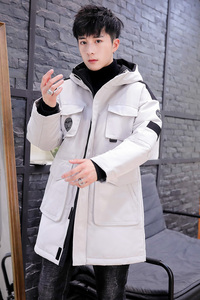 2021新款男士中长款羽绒服冬装外套男加厚户外羽绒服 YR989P140图片