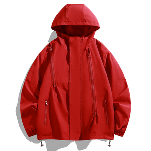 春秋户外运动冲锋衣薄男女情侣防水防风登山服工装夹克JK8008P40,优衣库2021春夏穿搭图片