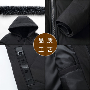 2021新款羽绒服男中长款真毛领白鸭绒过膝加长款 主推 YR901-P130图片
