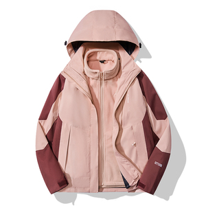 L-8X秋冬男女款夹克户外三合一冲锋衣拆卸两件套登山服CF899 P135图片