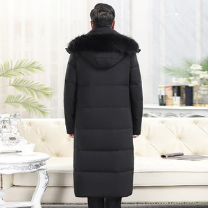 中长款大毛领羽绒服情侣连帽工装羽绒大衣大码外套 YR098-1P150图片