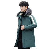 2021新款冬季大毛领连帽青年男士时尚潮流白鸭绒羽绒服YR1618P135，男装羽绒服，星座1410（原1902A）