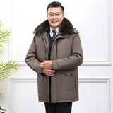 2021年羽绒服男中老年派克服大码可拆卸爸爸冬装中长款YR877，男装羽绒服，星座1410（原1902A）