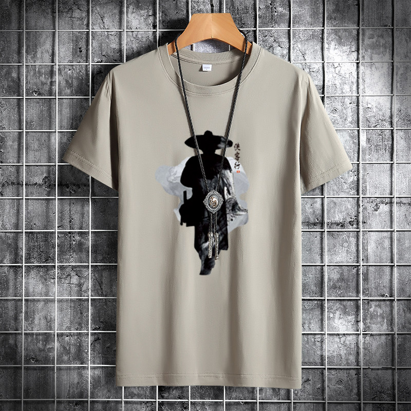 夏季男士短袖t恤潮流潮牌宽松纯棉衣服2021新款DT4051-侠客行-P15,男装T恤,星座1410（原1902A）