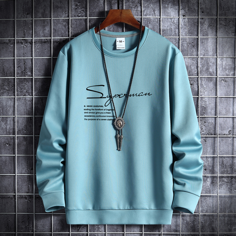 Men's qiuweiyi men's round neck Korean hip hop sports coat ins Hong Kong style top fashion