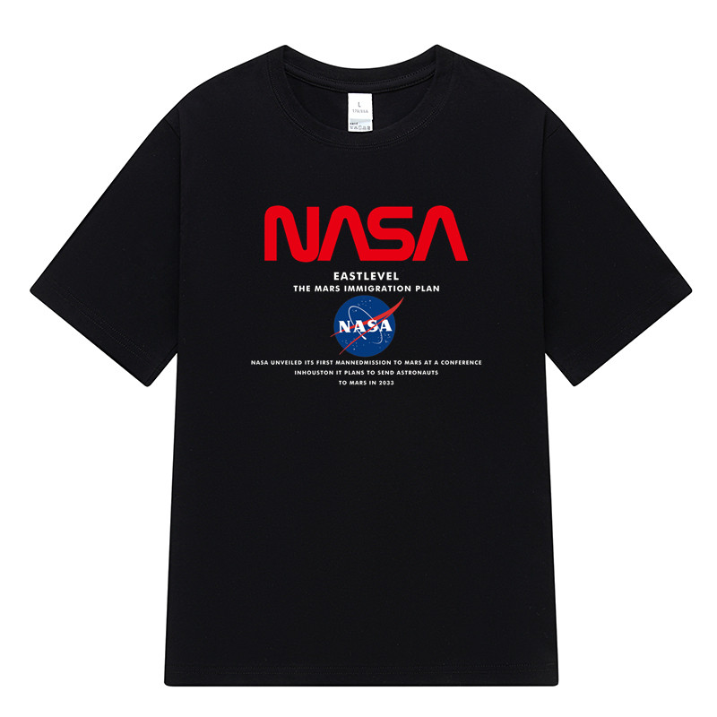 NASA夏季新款男T恤印花百搭港风简约短袖男潮NS39-NASA字母P20,男装T恤,星座1410（原1902A）
