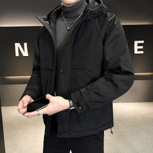 连帽加棉夹克男运动冲锋衣棉衣潮户外山系二棉夹克外套MY1121P110图片