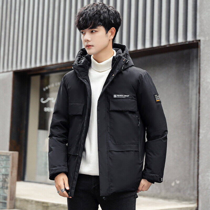 2026新款冬季短款连帽青年男士时尚百搭白鸭绒羽绒服YR3315P110，男装羽绒服，星座1410（原1902A）