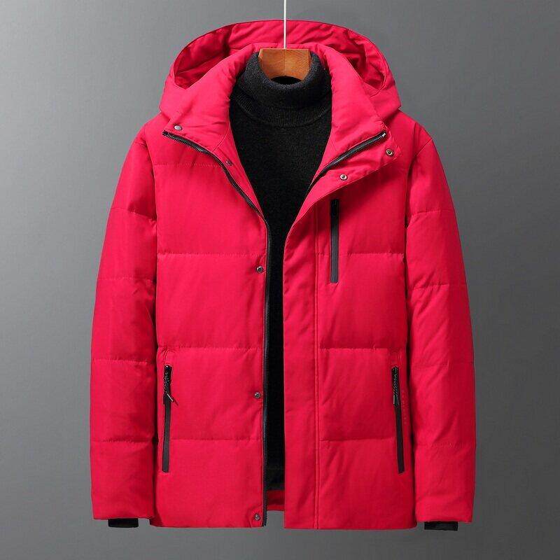 中老年羽绒服男士短款加厚保暖白鸭绒爸爸冬装连帽外套YR9871P100,男装羽绒服,星座1410（原1902A）