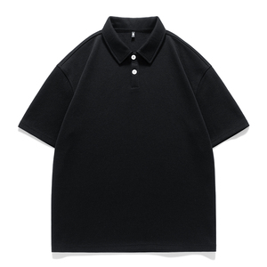 夏季新款纯色短袖POLO衫男二开落肩情侣款短袖T恤衫 PL3363P40图片