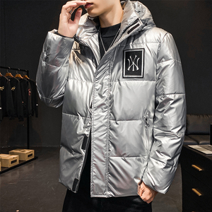 2021羽绒服男短款NY潮亮面冬季白鸭绒加厚休闲连帽外套 YR9808图片