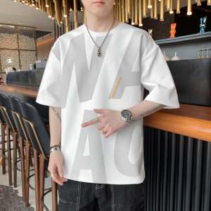 M-8XL大码夏季新款印花潮流男式日系男圆领短袖T恤男装 DT6856P20图片