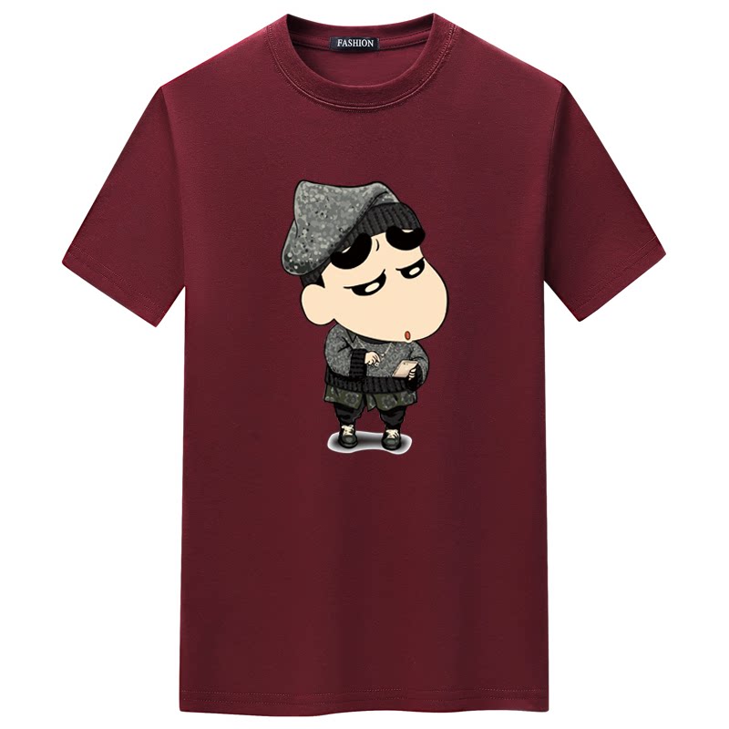 夏季男短袖t恤青春宽松CVC60%棉衣服新款男装DT3282-帽子小新-P15,男装T恤,星座1410（原1902A）