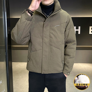 羽绒服男冬季情侣款休闲工装立领运动风保暖外套男 YR24506P150图片
