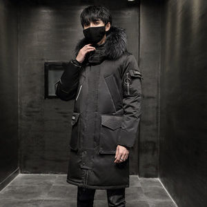冬季外套男潮流加厚中长款大毛领户外青年男士羽绒服YR9896图片