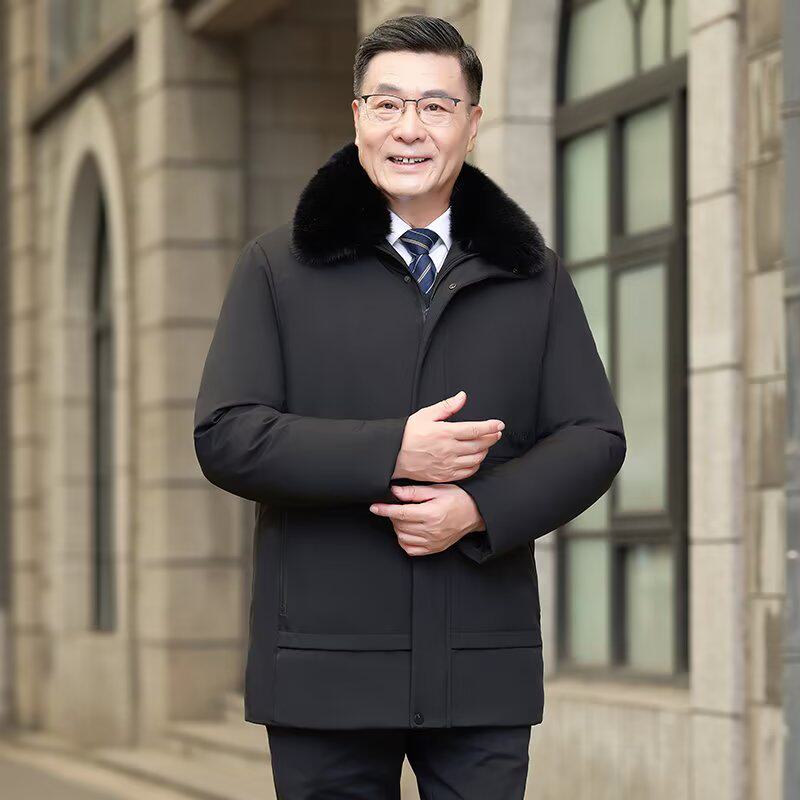 中年男士羽绒棉服中长款爸爸冬装外套棉衣中老年棉袄MY23-2P100,男装棉衣,星座1410（原1902A）