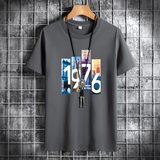 夏季男士短袖t恤潮流潮牌宽松纯棉衣服2021新款DT4002-1976-P15，男装T恤，星座1410（原1902A）