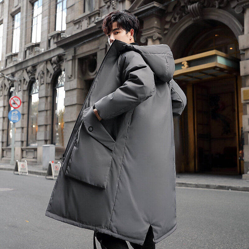 2024冬季新羽绒服男士中长款韩版加厚青年毛领连帽外套YR1589P160，男装羽绒服，星座1410（原1902A）