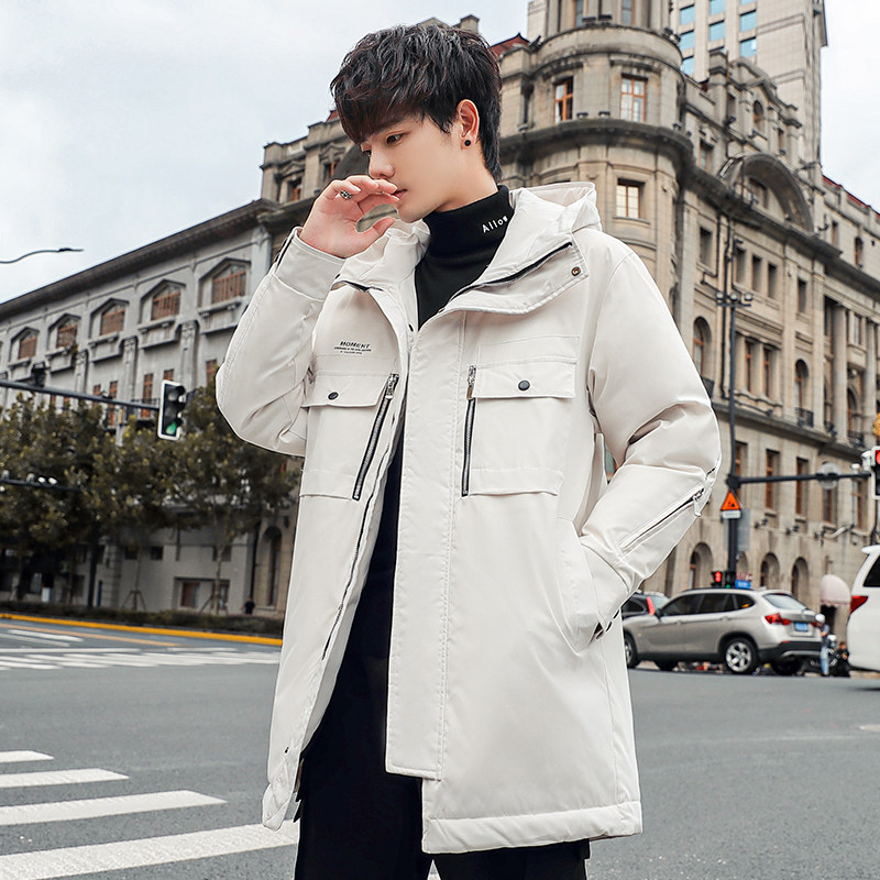 秋冬季男士派克羽绒服男中长款加厚冬装英伦风羽绒外套YR7057P80，男装羽绒服，星座1410（原1902A）