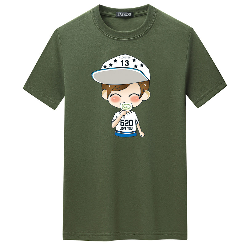 夏季短袖t恤潮流宽松CVC60%棉衣服新款男装DT3786-520棒棒糖-P15,男装棉衣,星座1410（原1902A）