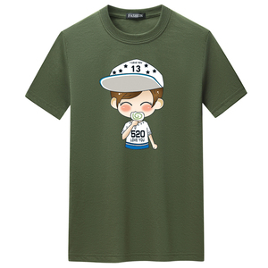 夏季短袖t恤潮流宽松CVC60%棉衣服新款男装DT3786-520棒棒糖-P15图片