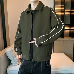 美式街头夹克外套男春秋季情侣华夫格休闲立领女款夹克 JK1556P70图片