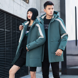2021羽绒服男中长款冬季潮流连帽外套情侣装冬加厚保暖YR9842P140图片