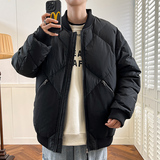 冬季港风短款羽绒服男加厚新标90白鸭绒螺纹领口外套YR2306P140，男装羽绒服，星座1410（原1902A）