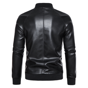 跨境外贸男士外套春秋皮衣飞行夹克男装PU皮机车服皮衣PY6601P64图片