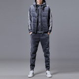 新500g复合金丝绒男士加厚金丝绒套装加马甲三件TZ9902P165，男装休闲套装，星座1410（原1902A）