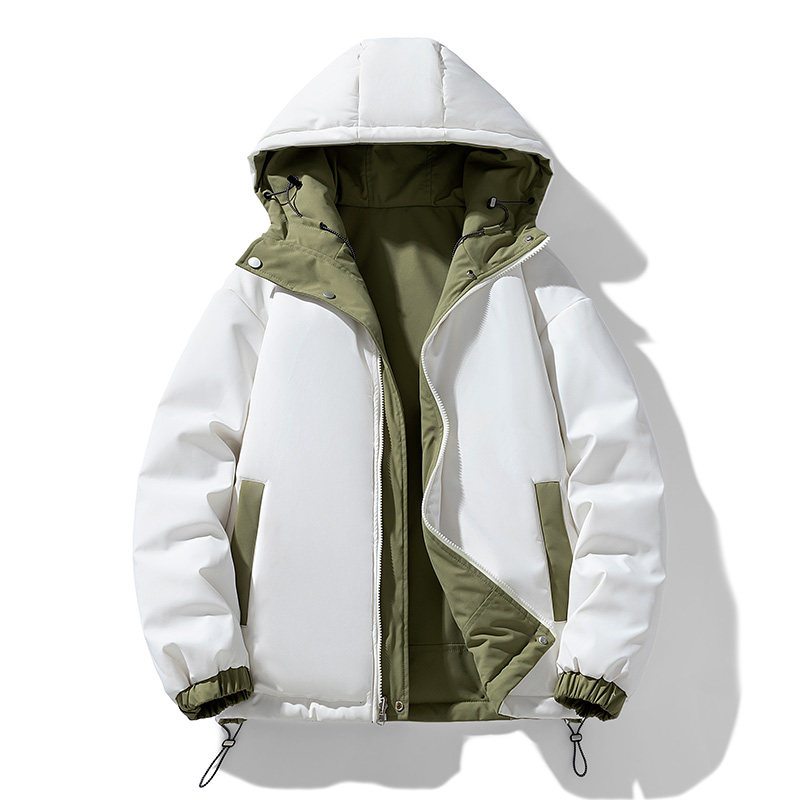 男装加厚冬棉衣男情侣棉服纯色连帽棉衣外套两面穿棉袄MY9568P100图片