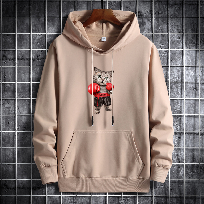 Men's hooded Korean hip hop sports coat port style casual top Boxing cat