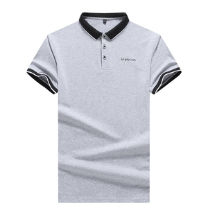 夏季短袖T恤男潮牌纯棉休闲翻领短袖POLO衫logo印花刺绣 PL125P22图片